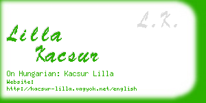 lilla kacsur business card